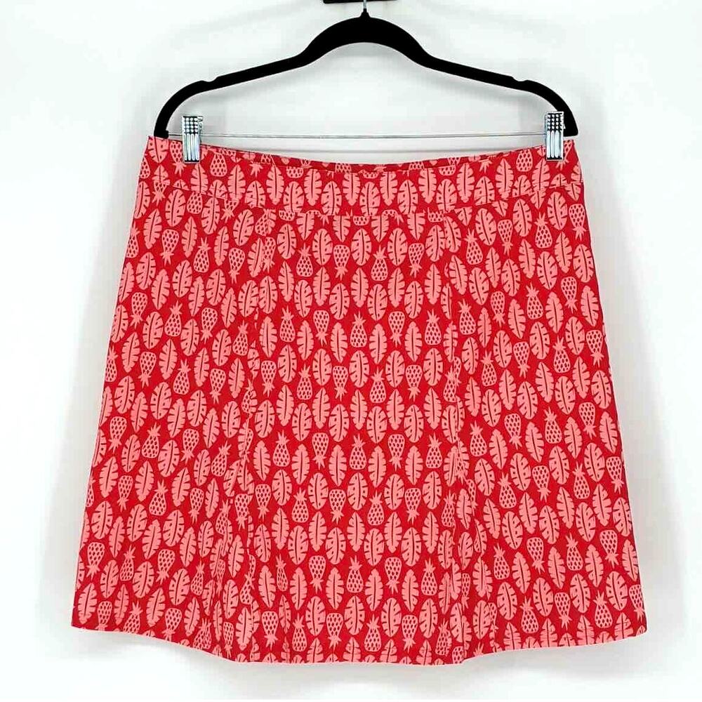 RipSkirt Length 2 Red & Pink Pineapple Leaf Print Wrap Skirt Cover Up - Size L